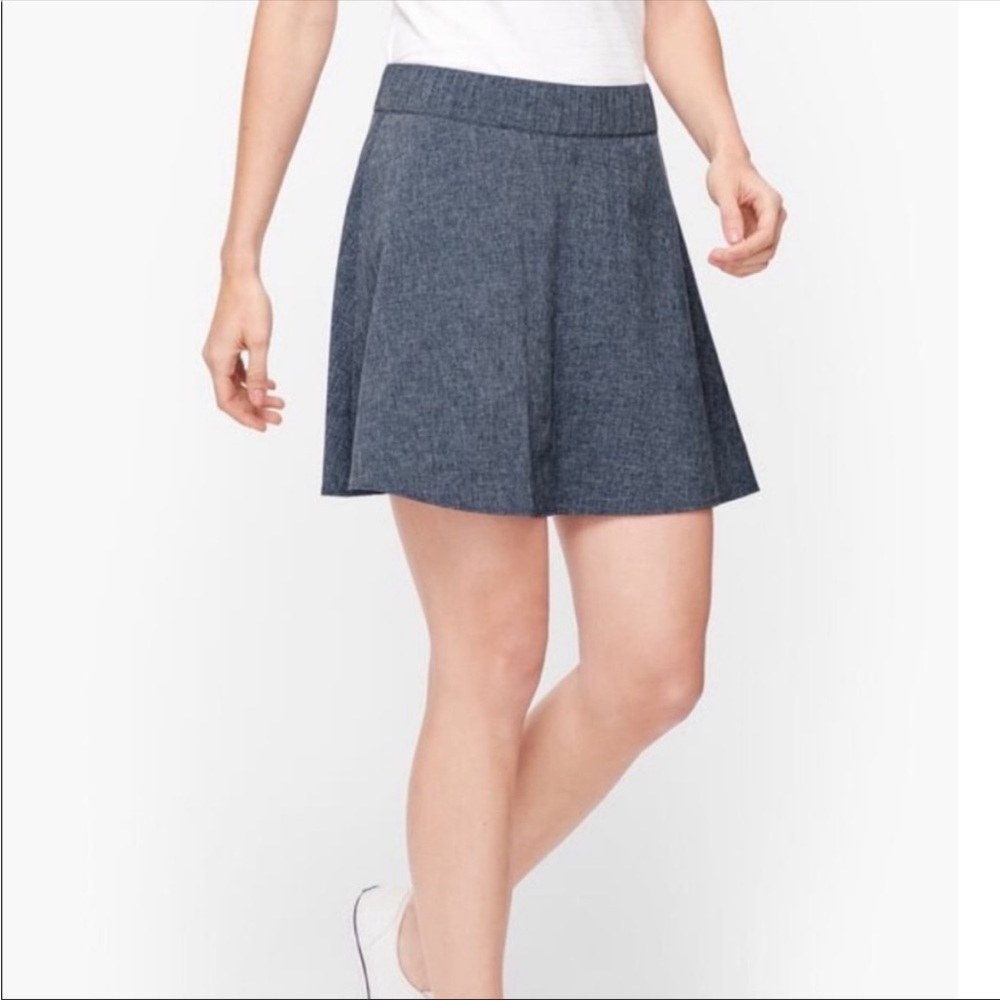 T by Talbots Athletic Skort / Skirt with Bike Shorts & Pockets Blue